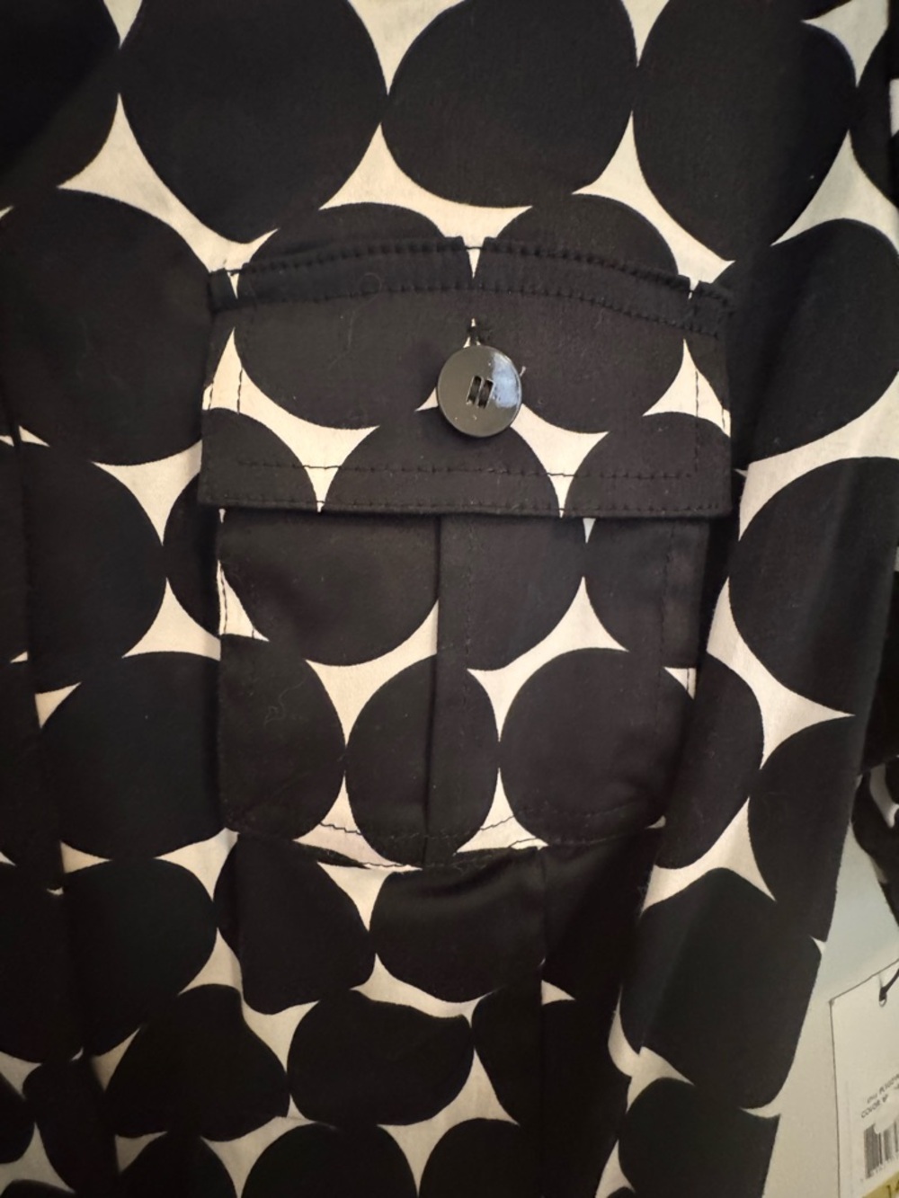Marvin Richards Black and White Polka Dot Midi Shirt Dress - Picture 6 of 13